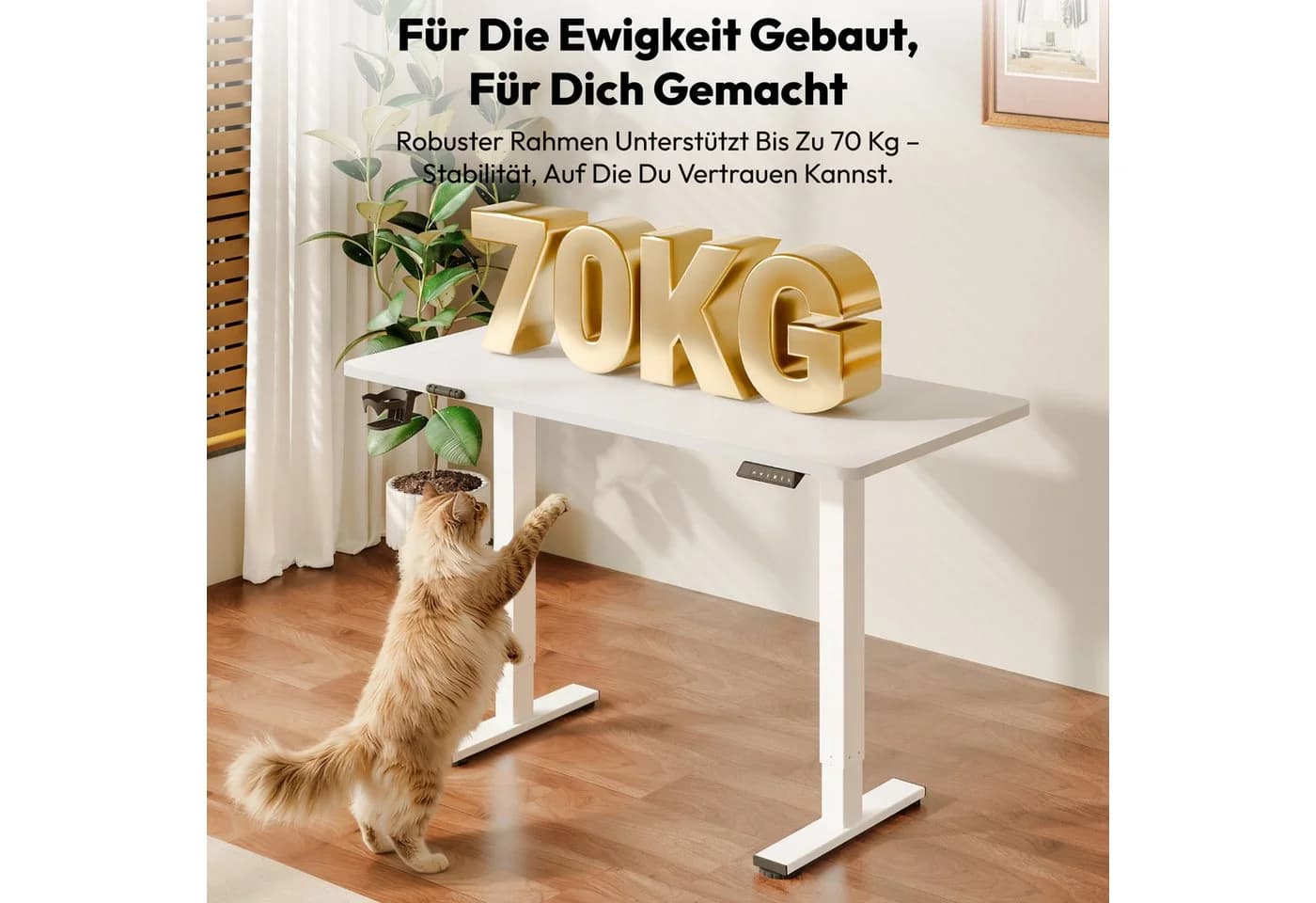 SANODESK Elektrisch Höhenverstellbarer Schreibtisch mit Memory-Steuerung & Anti-Kollisionssystem - Bild 4
