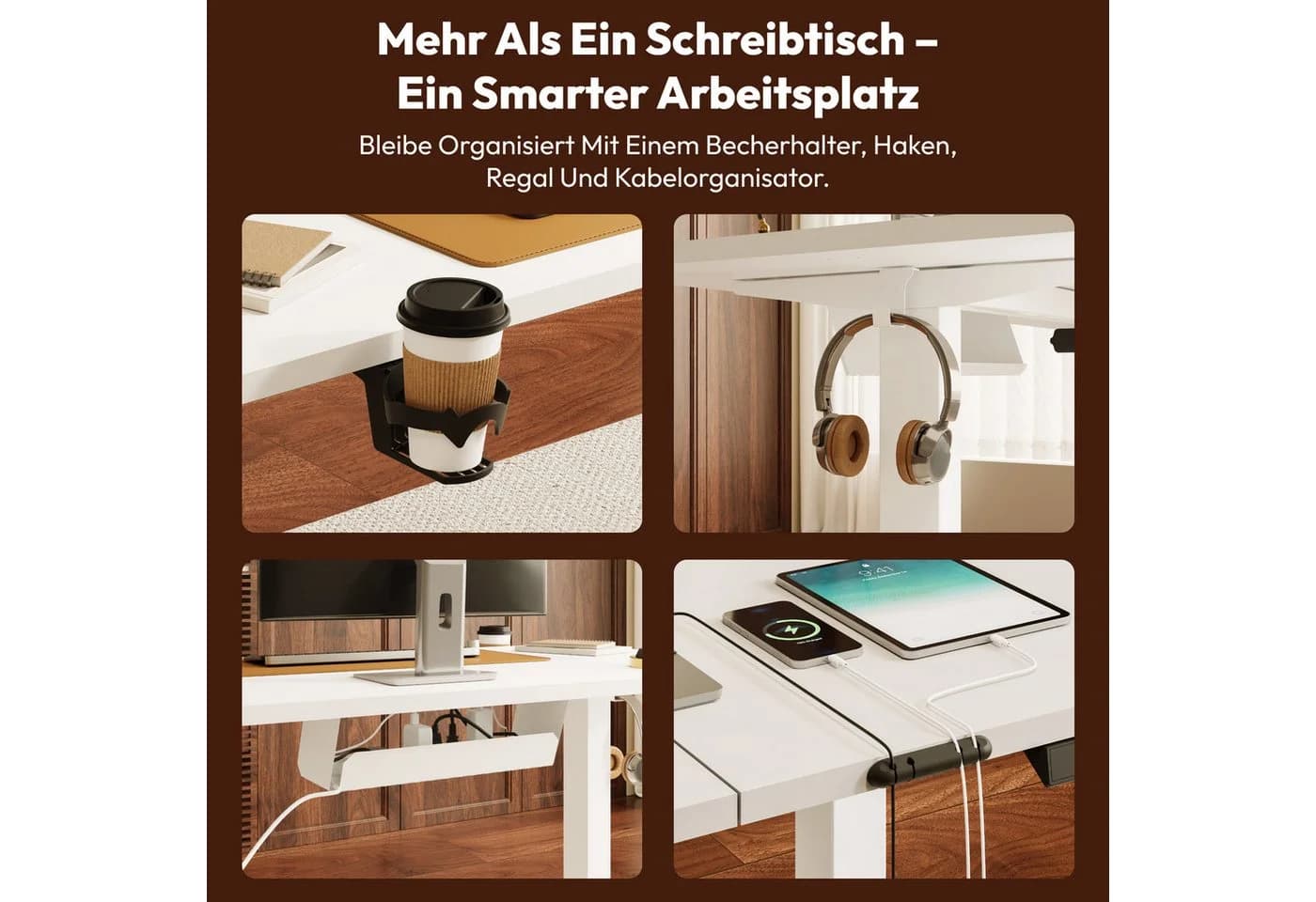 SANODESK Elektrisch Höhenverstellbarer Schreibtisch mit Memory-Steuerung & Anti-Kollisionssystem - Bild 5