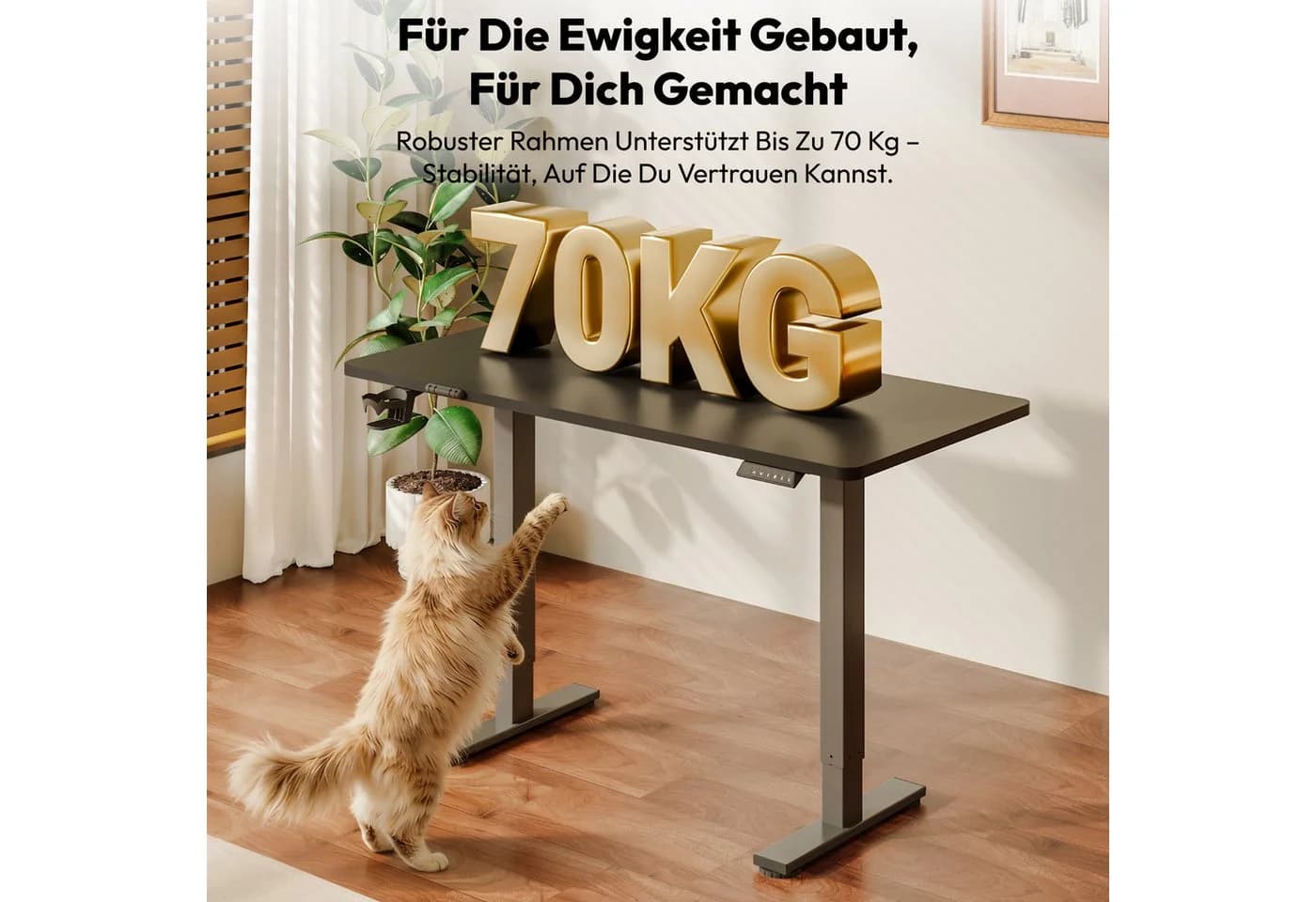 SANODESK Elektrisch Höhenverstellbarer Schreibtisch mit Memory-Steuerung & Anti-Kollisionssystem - Bild 4