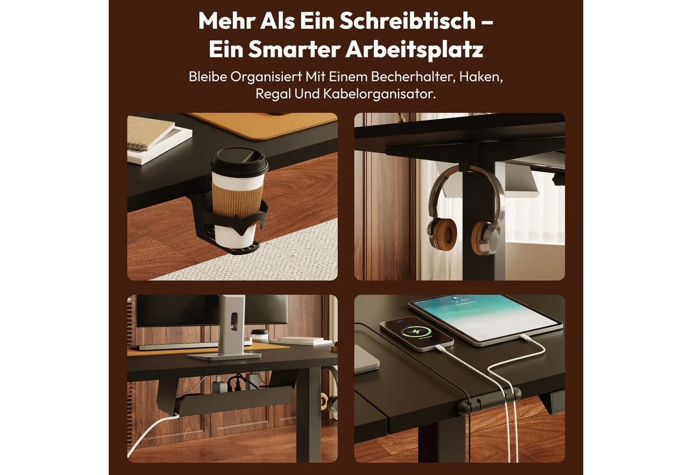 SANODESK Elektrisch Höhenverstellbarer Schreibtisch mit Memory-Steuerung & Anti-Kollisionssystem - Bild 5