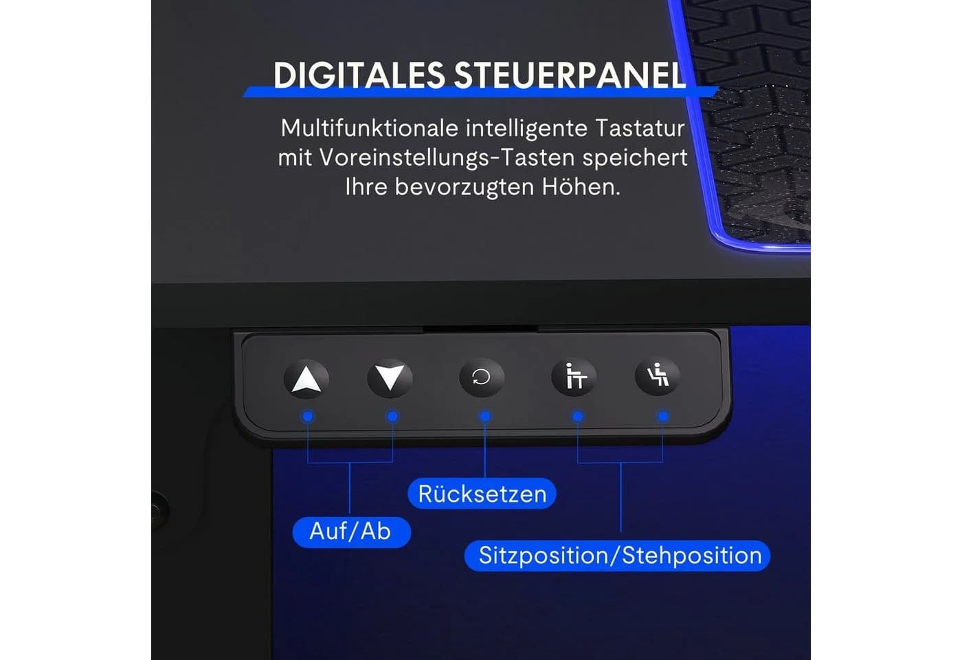 FLEXISPOT Schreibtisch Elektrisch höhenverstellbarer Tisch mit Doppelmotor - Bild 5