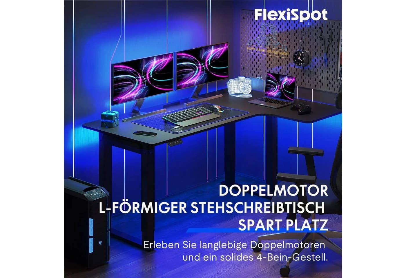 FLEXISPOT Schreibtisch Elektrisch höhenverstellbarer Tisch mit Doppelmotor