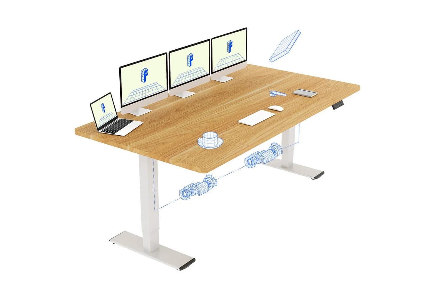 FLEXISPOT Schreibtisch Sitz-Steh-Tisch Dual-Motor 4 Speicherplätze - Bild 2