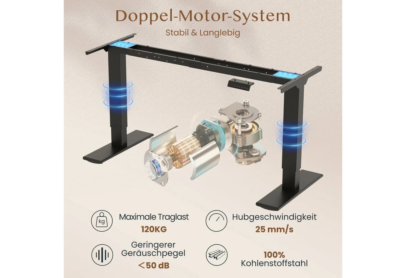 FLEXISPOT Schreibtisch Sitz-Steh-Tisch Dual-Motor 4 Speicherplätze - Bild 4