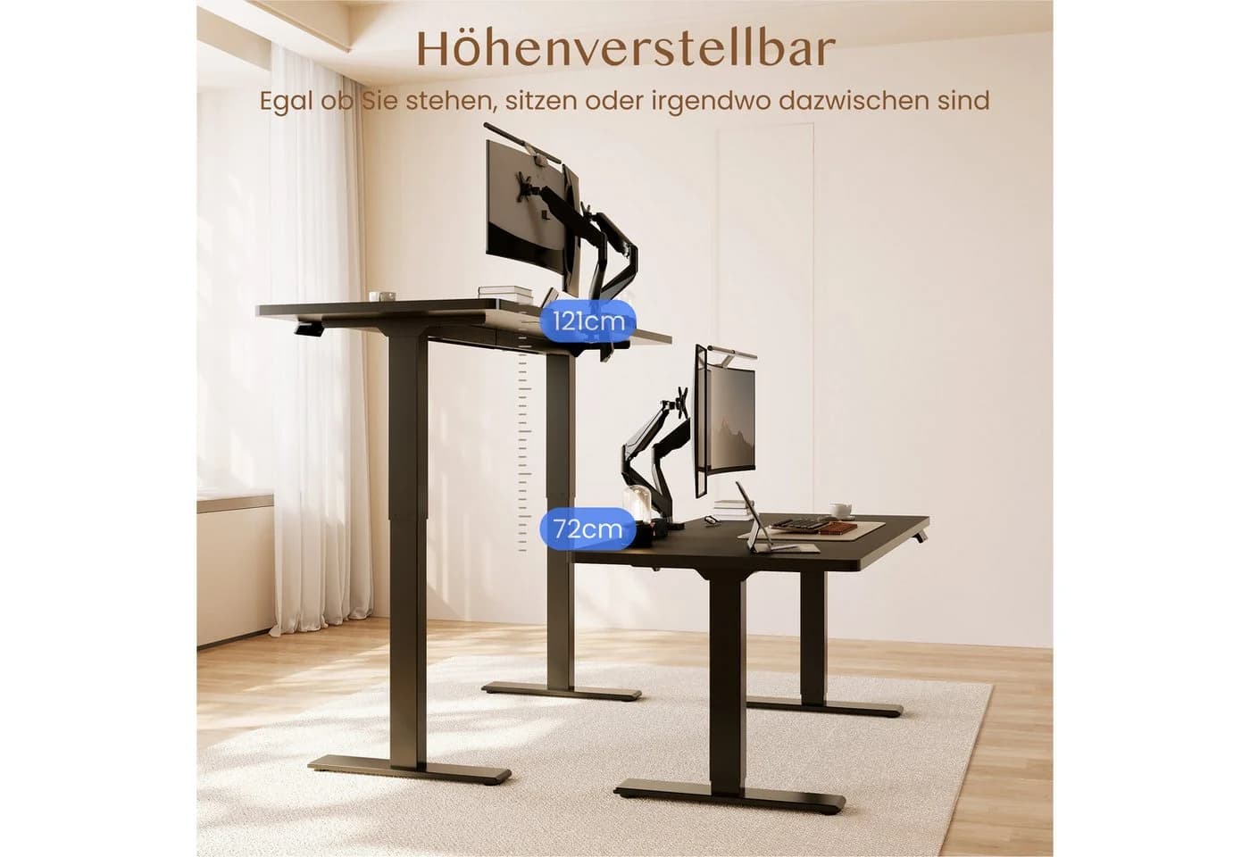 FLEXISPOT Sitz-Steh-Tisch Dual-Motor 4 Speicherplätze Anti-Kollisionssystem