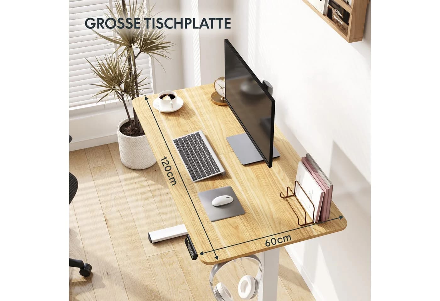SANODESK Elektrisch Höhenverstellbarer Schreibtisch 160x60 cm - Bild 5