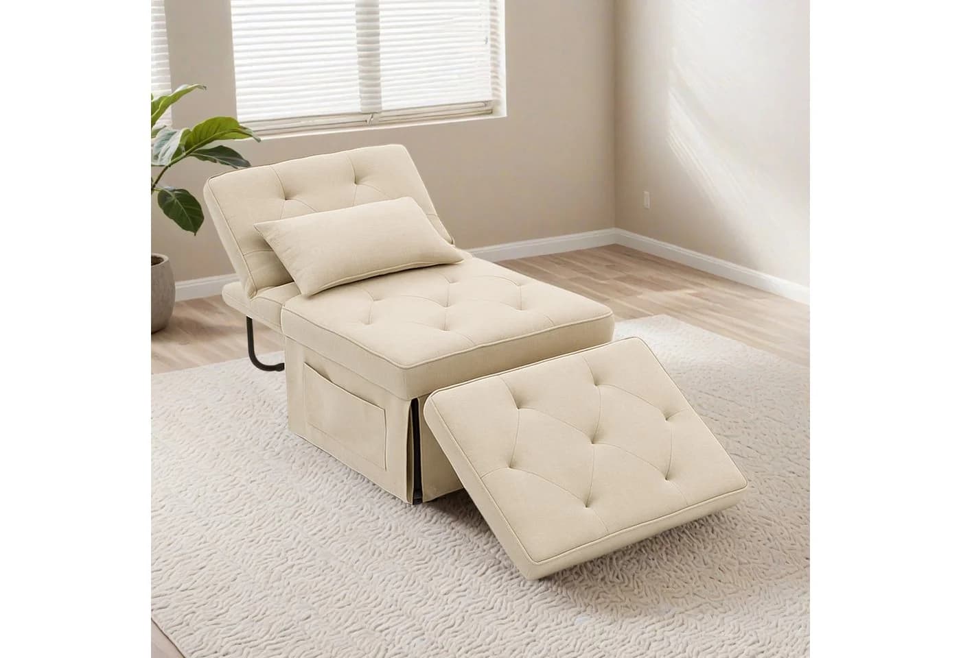 FLEXISPOT Schlafsofa Relaxsessel Beige Klappsofa 300kg - Bild 4