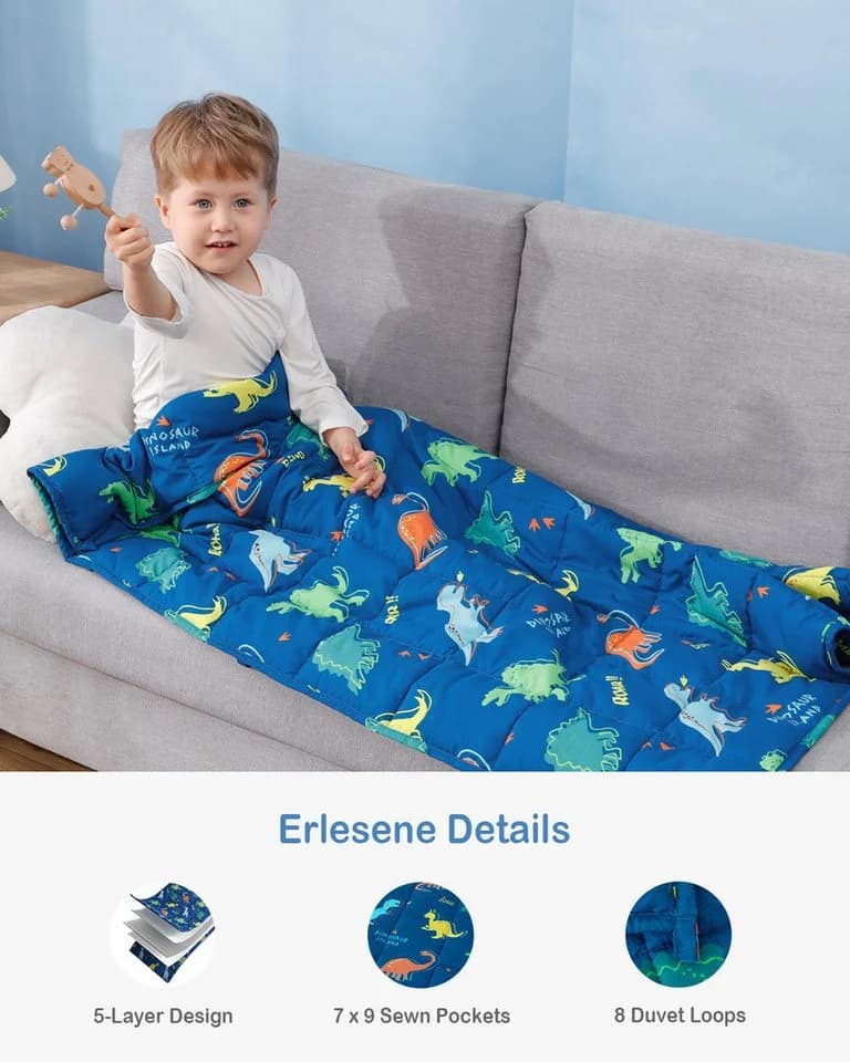 SiviO Gewichtsdecke Kinder Therapie-Bettdecke 1,3kg Blau - Bild 5