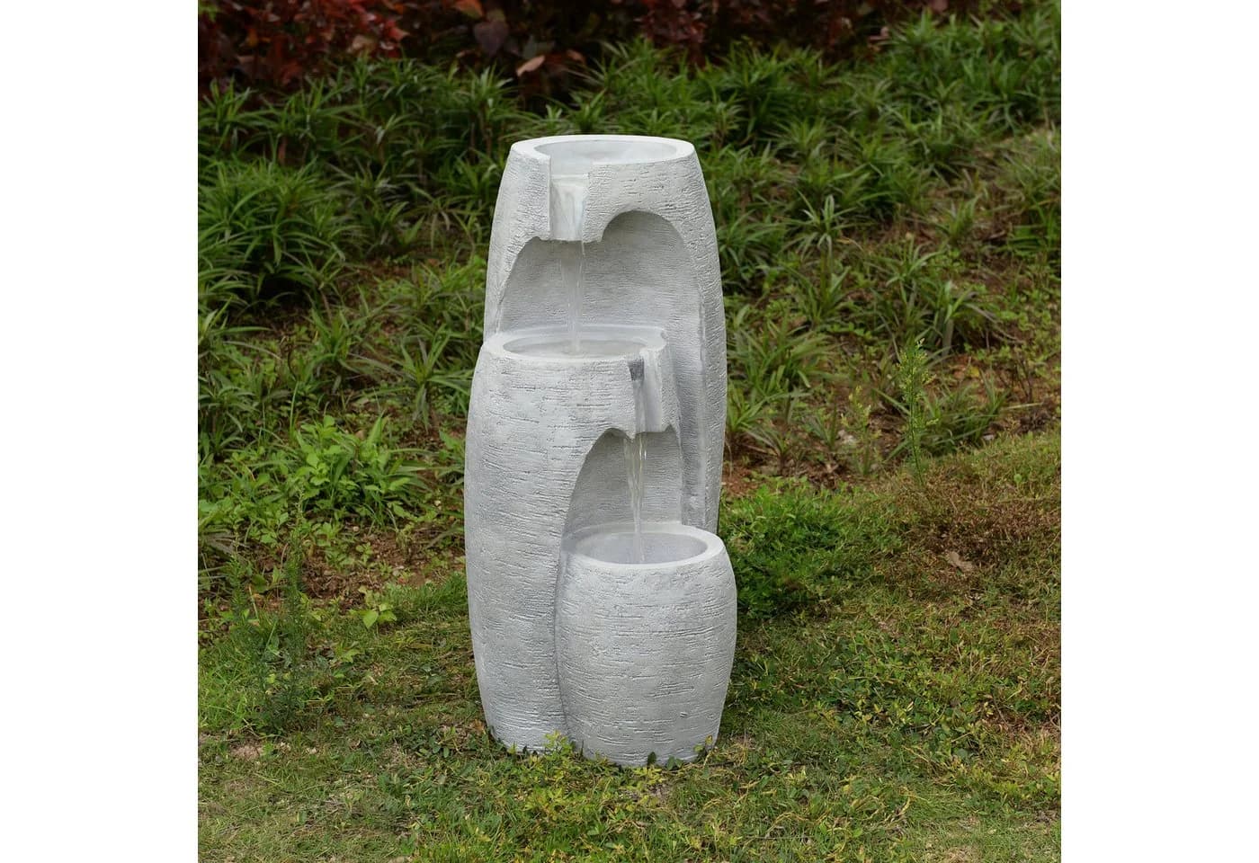 Teamson Home 3-stufiger Gartenbrunnen mit LED Grau - Bild 5