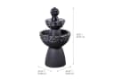 Teamson Home 3-stufiger Gartenbrunnen Steinoptik LED Grau Bild 4