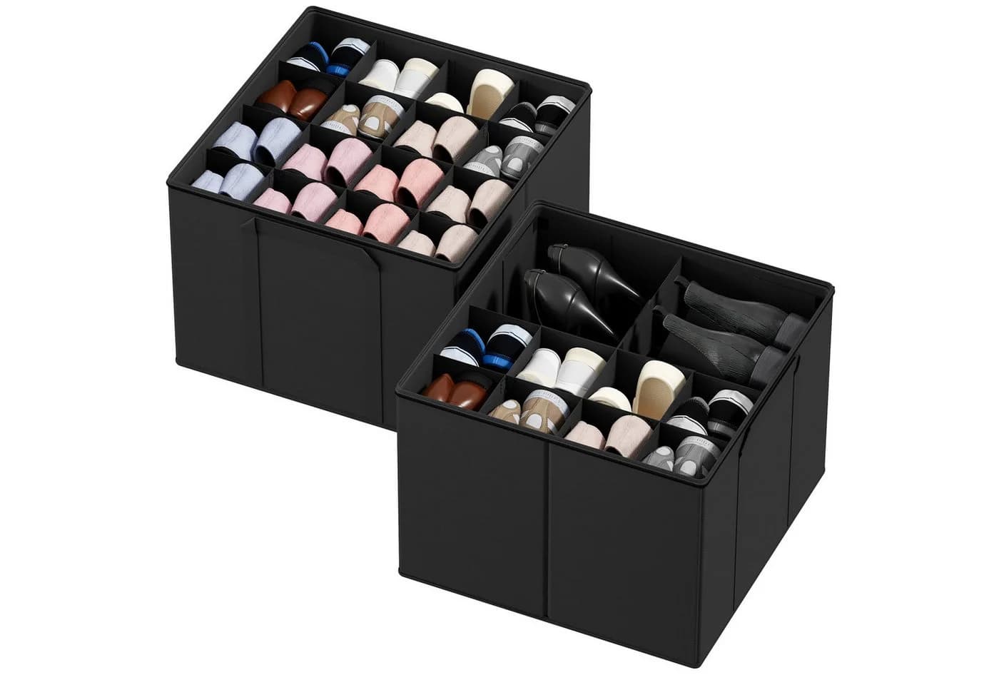 SpaceAid Schuhbox faltbare Schuh-Organizer 2 St. für 16–32 Paar - Bild 2