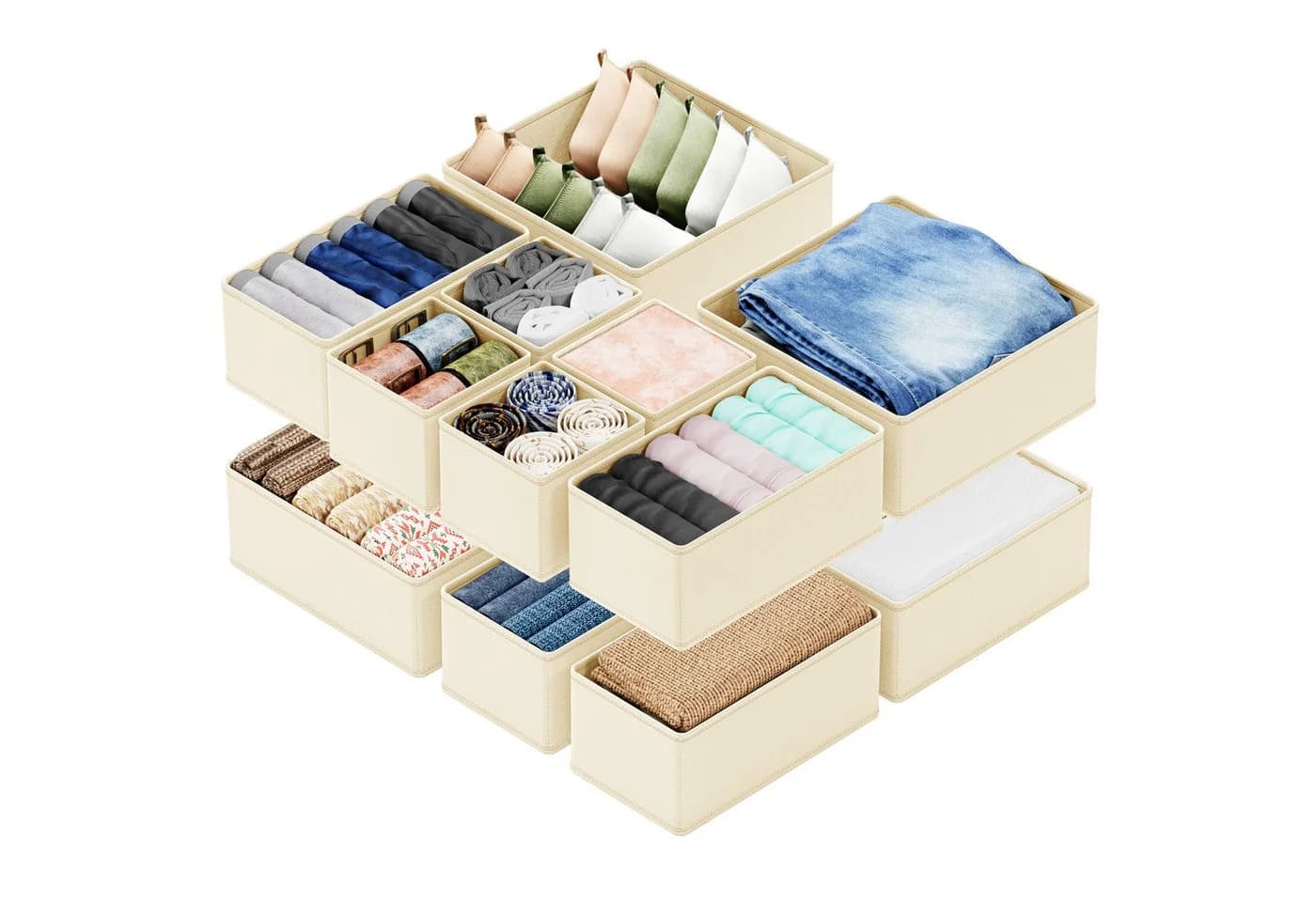 SpaceAid Auflagenbox 12er Schubladen Organizer Stoff - Bild 2