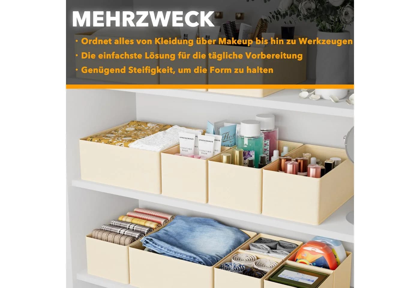 SpaceAid Auflagenbox 12er Schubladen Organizer Stoff - Bild 4