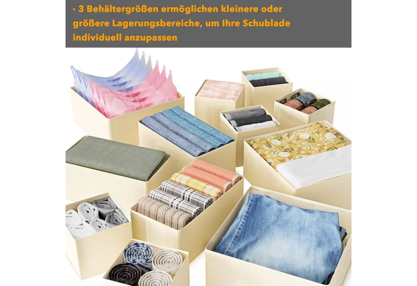 SpaceAid Auflagenbox 12er Schubladen Organizer Stoff - Bild 5