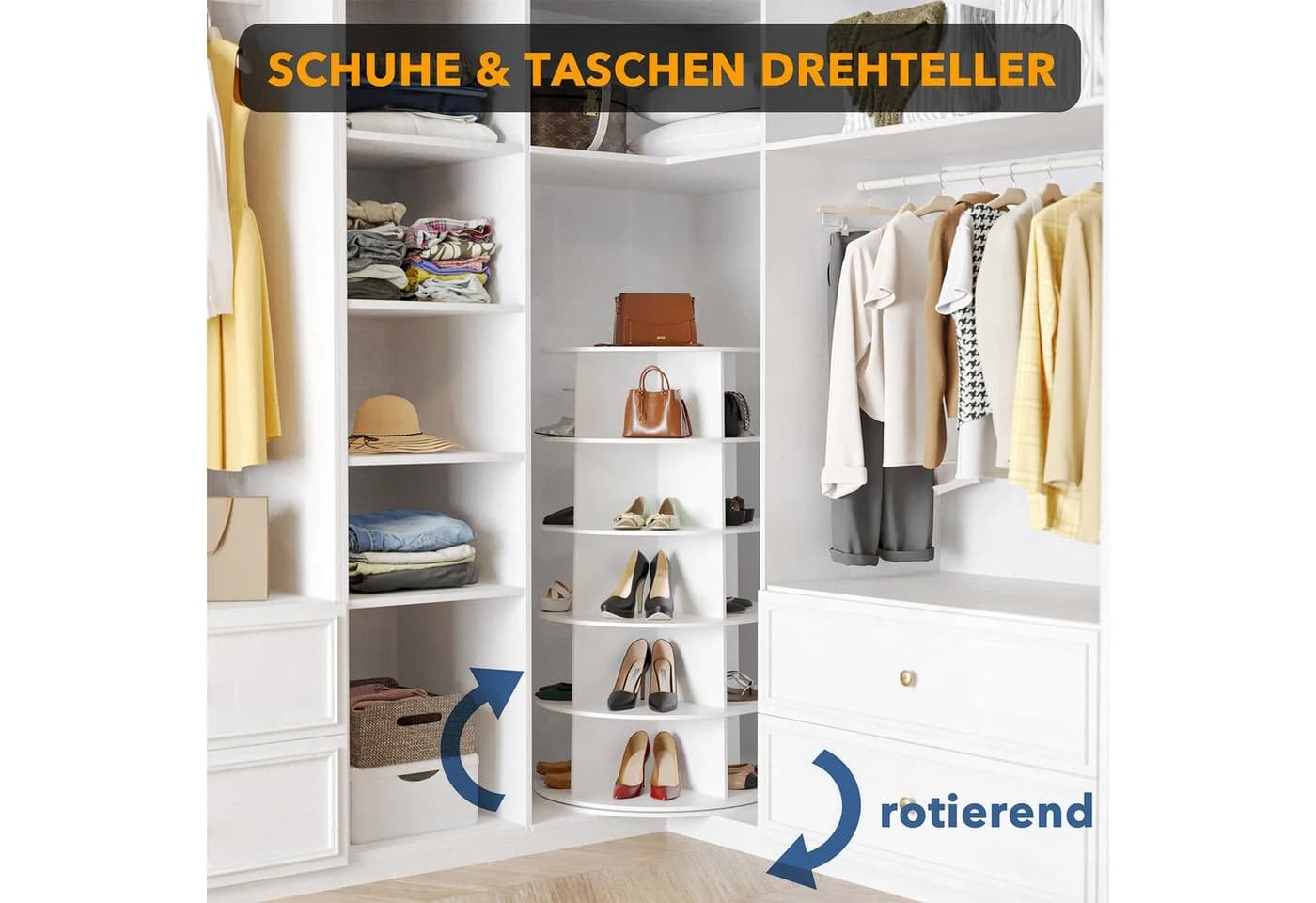 SpaceAid Bücherregal Drehbares Schuhregal 5 Ebenen 360-Grad - Bild 3