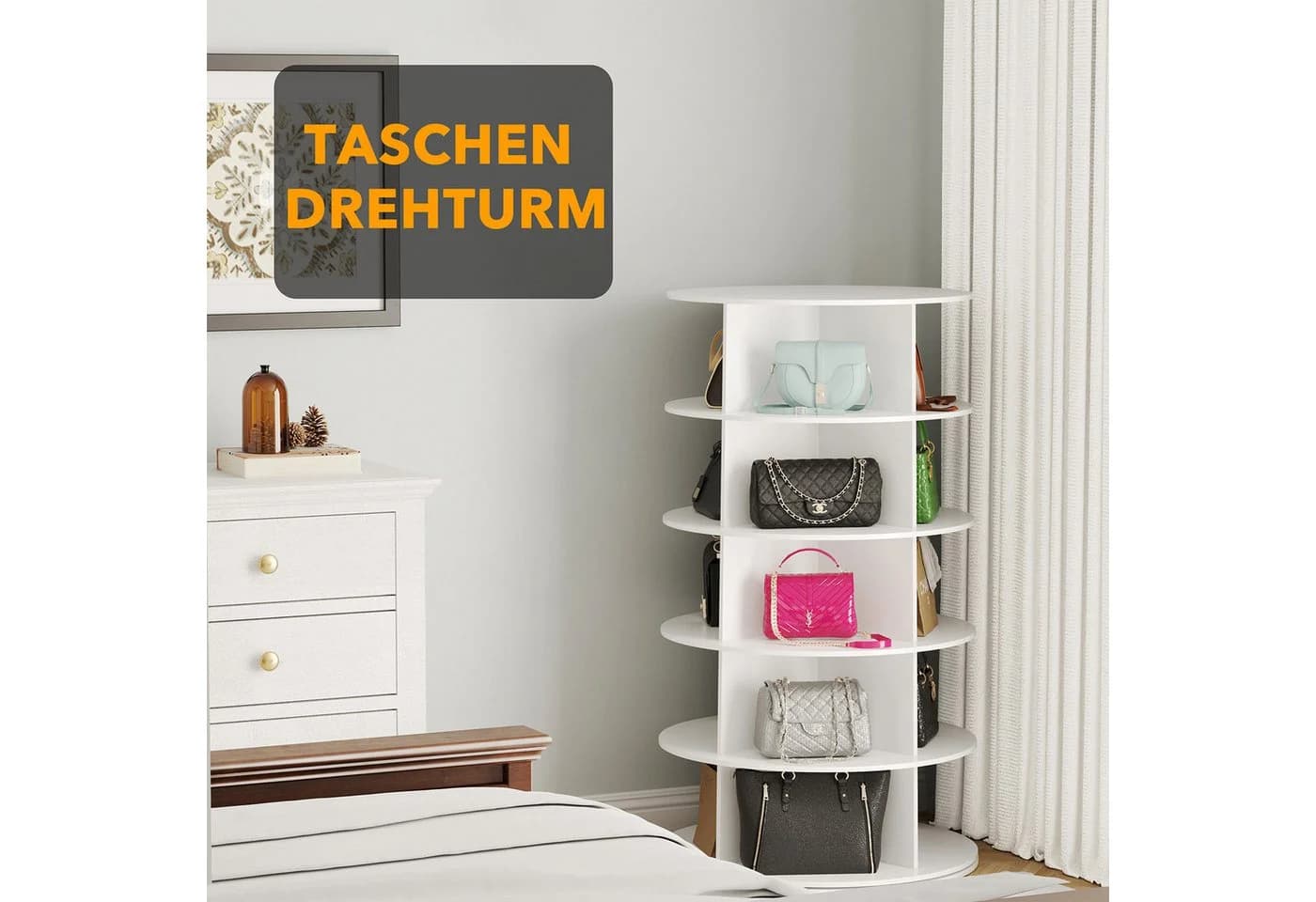 SpaceAid Bücherregal Drehbares Schuhregal 5 Ebenen 360-Grad - Bild 4