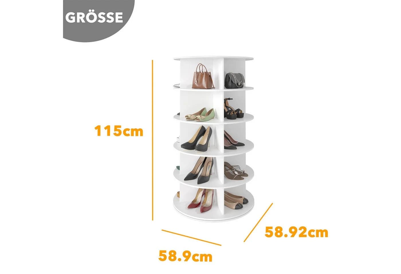 SpaceAid Bücherregal Drehbares Schuhregal 5 Ebenen 360-Grad - Bild 5
