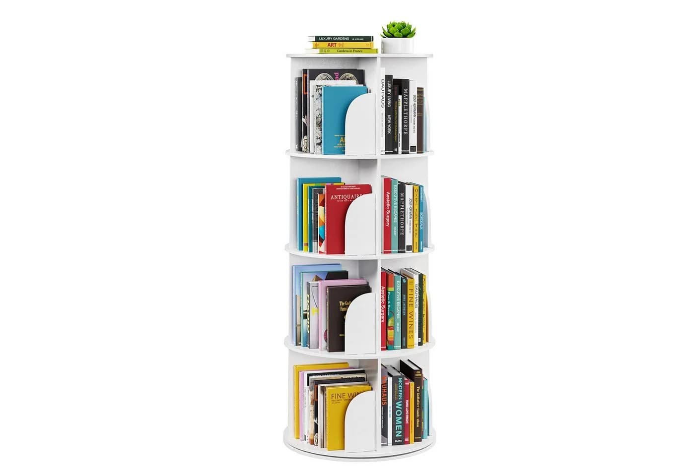 SpaceAid 360° drehbares Bücherregal 4 Ebenen weiß - Bild 2