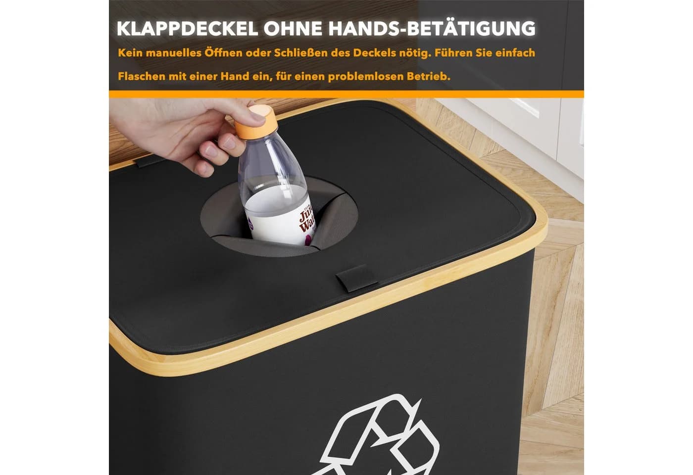 SpaceAid Flaschensammler 100L Pfandflaschen Sammelbehälter mit Deckel und 2 Innensäcken - Bild 5