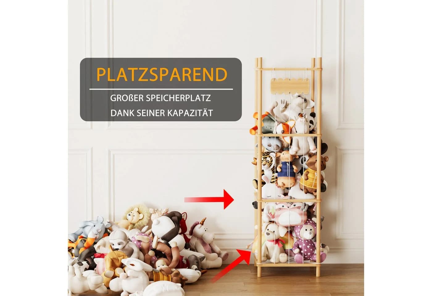 SpaceAid Kinderregal Holz Kuscheltier Aufbewahrung
