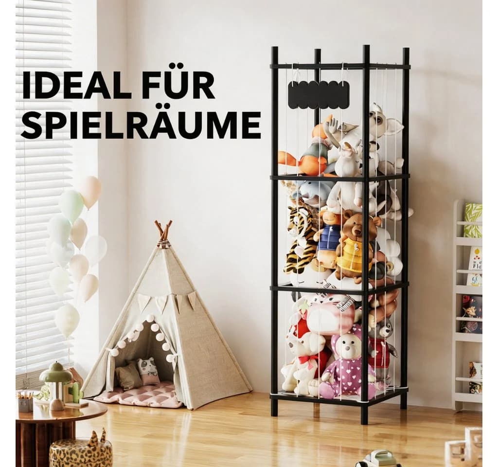 SpaceAid Kinderregal Holz Schwarz Kuscheltier Aufbewahrung Vertikal - Bild 4