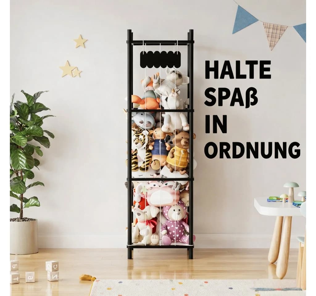 SpaceAid Kinderregal Holz Schwarz Kuscheltier Aufbewahrung Vertikal - Bild 5