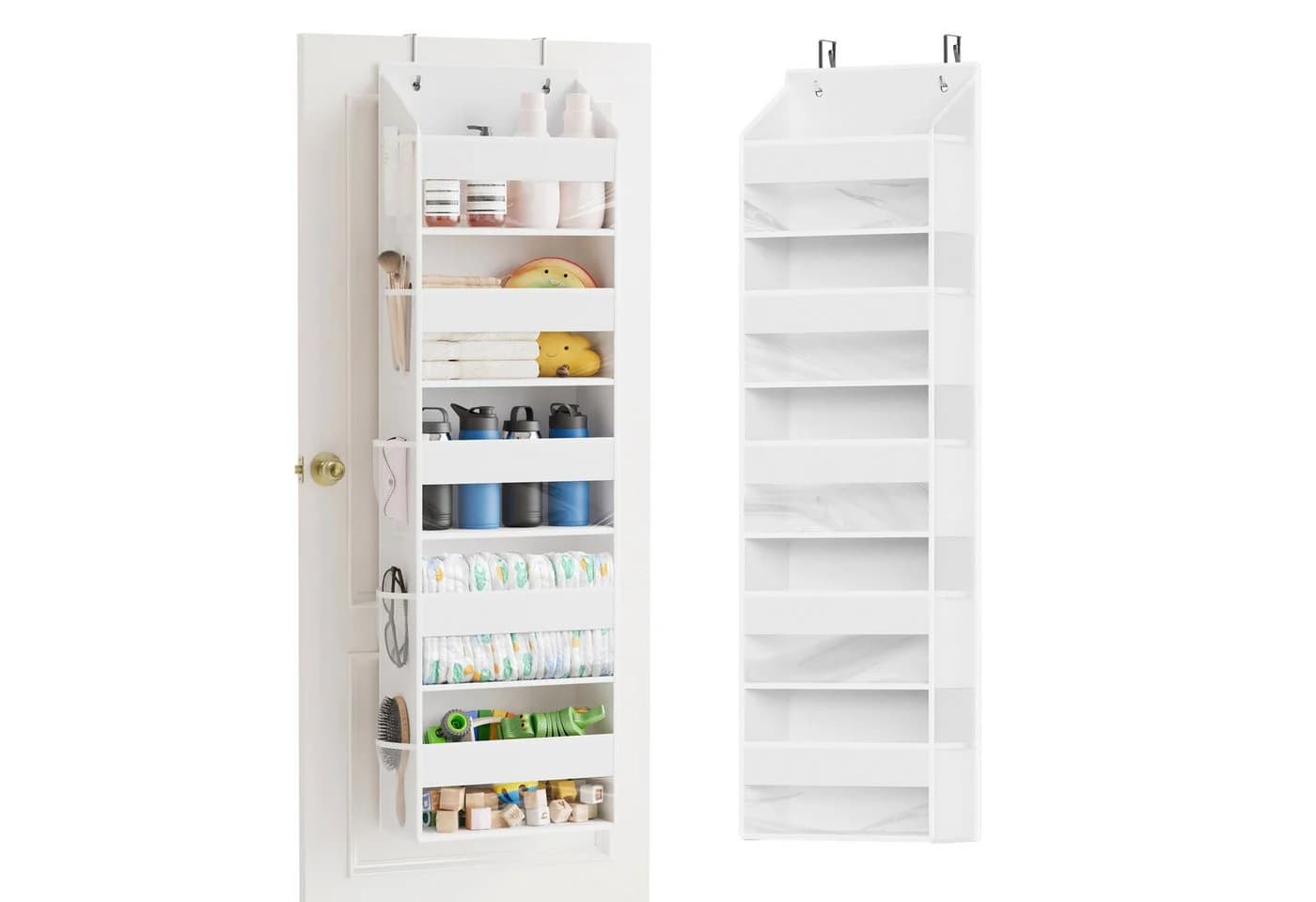 SpaceAid Tür-Organizer 5 Fächer 10 Mesh-Taschen Weiß - Bild 2