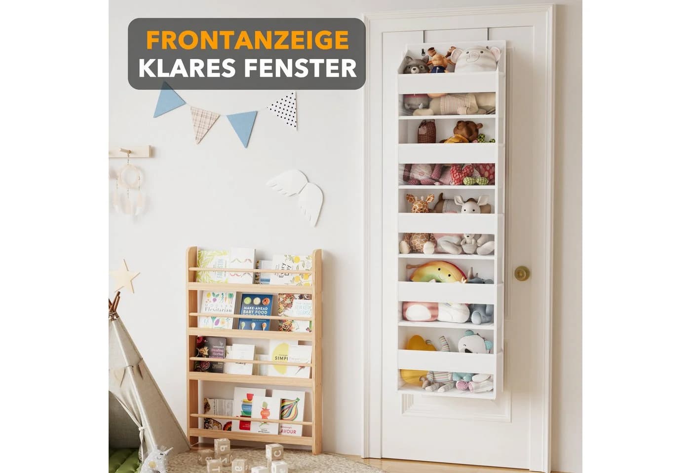 SpaceAid Tür-Organizer 5 Fächer 10 Mesh-Taschen Weiß - Bild 5