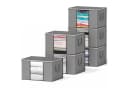 SpaceAid Aufbewahrungsbox 90L Grau 6er-Set mit Deckel & Sichtfenster Bild 2