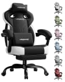 LUCKRACER Gaming-Stuhl Schwarz mit Memory-Schaum und Fußstütze Bild 2