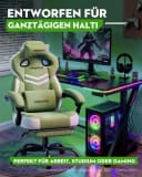 LUCKRACER Gaming-Stuhl mit Fußstütze und Memory-Schaum Grün Bild 1