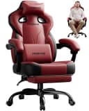 LUCKRACER Gaming-Stuhl Rot Kunstleder mit Fußstütze und Memory-Schaum Bild 2