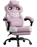 LUCKRACER Gaming-Stuhl Rosa mit Memory-Schaum und Fußstütze Bild 2
