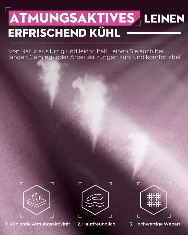 LUCKRACER Gaming-Stuhl Rosa mit Memory-Schaum und Fußstütze - Bild 5