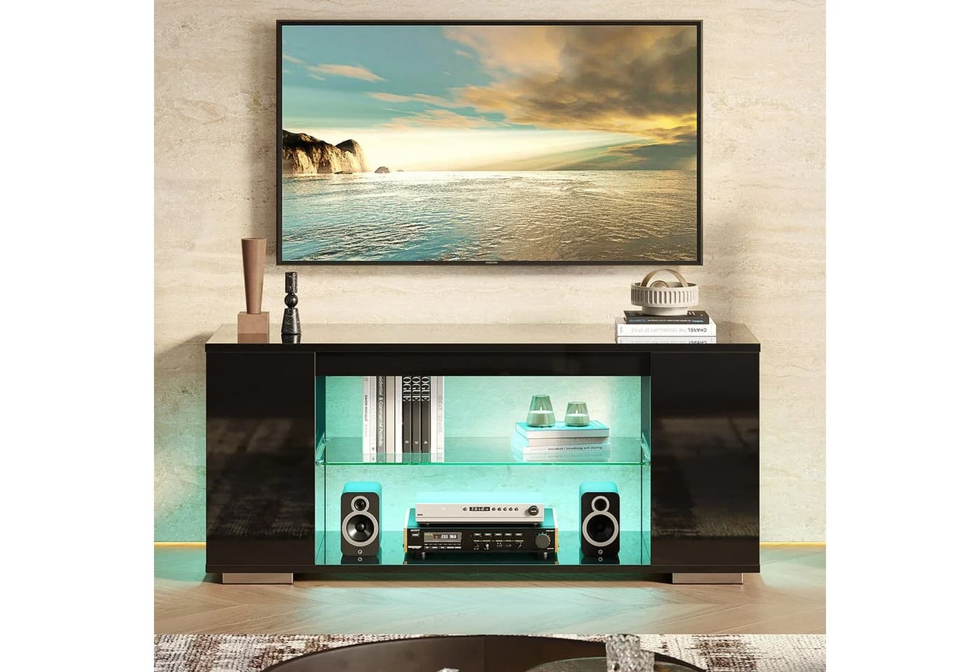 Pinmoco TV-Schrank 120 cm LED-Licht 7 Farben - Bild 4