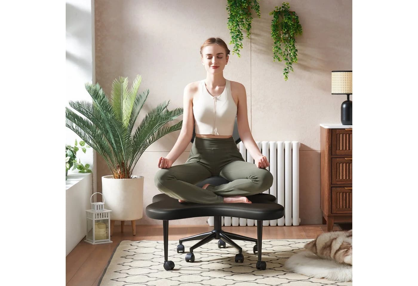 Pinmoco Polsterstuhl Bürostuhl Rosa Meditationsstuhl - Bild 5