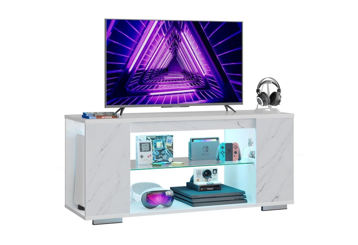 Pinmoco TV-Schrank 120 cm mit RGB-LED und Hochglanzfinish - Bild 2