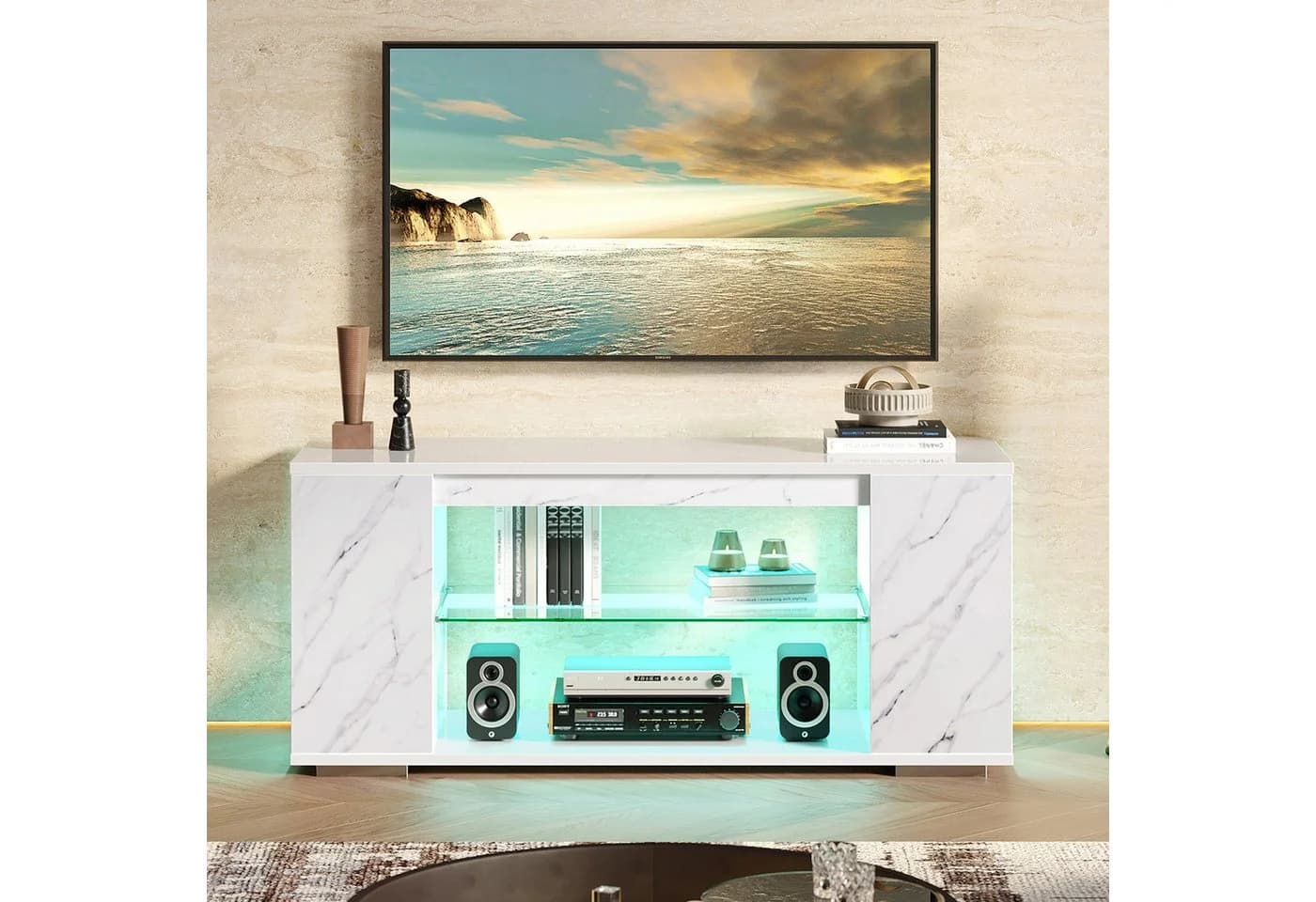 Pinmoco TV-Schrank 120 cm mit RGB-LED und Hochglanzfinish - Bild 4