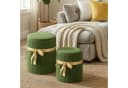 Pinmoco Sitzsack Rundes Hocker-Set 2-teilig Grün mit Stauraum Bild 1