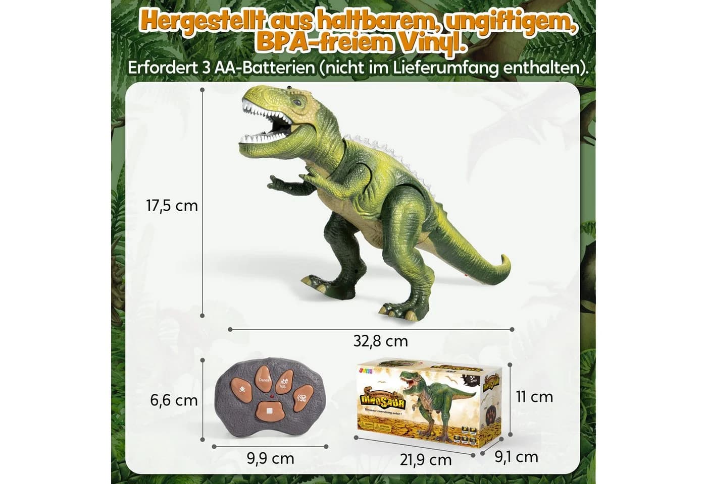 JOYIN RC-Tier Kinder LED T-Rex Ferngesteuert Grün - Bild 5