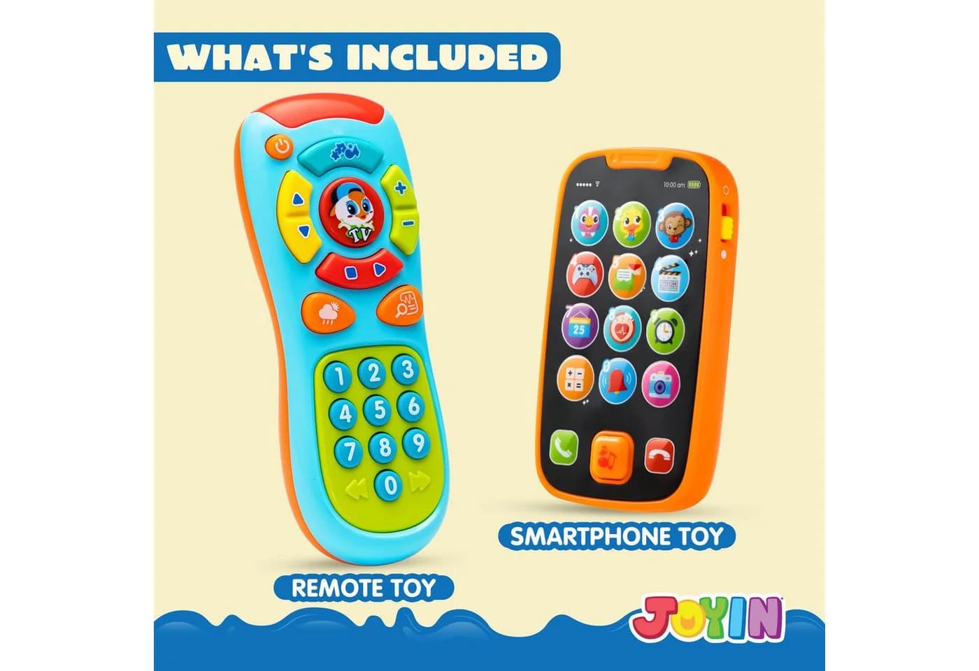 JOYIN Spiel-Smartphone Musikalisches Baby Spielzeug Handy 2er Set Orange - Bild 3