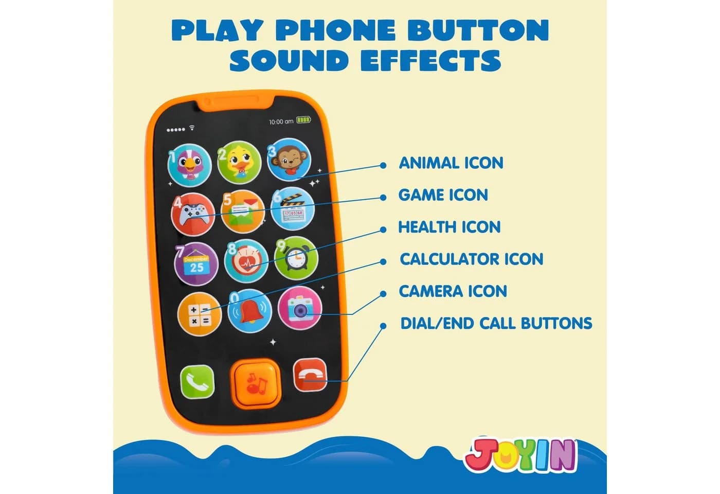 JOYIN Spiel-Smartphone Musikalisches Baby Spielzeug Handy 2er Set Orange - Bild 4