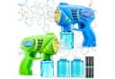 JOYIN Seifenblasenpistole 2er Set Blau/Grün mit Lösungen Bild 2