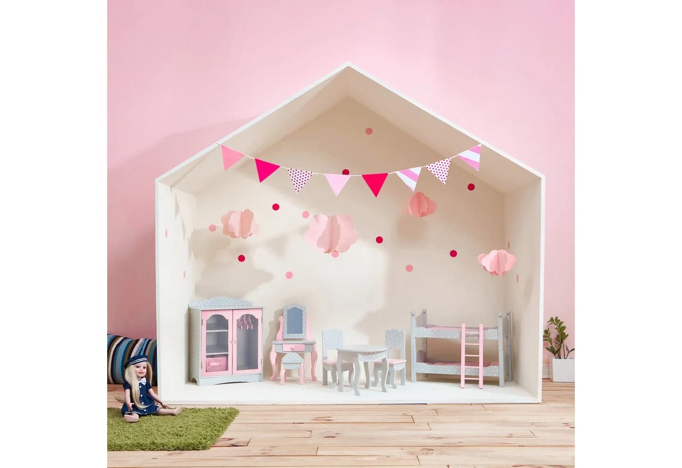 TEAMSON™ KIDS Puppenmöbel Schrank Grau/Rosa - Bild 3