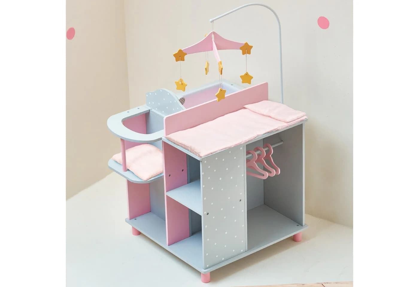 TEAMSON™ KIDS Puppen Pflegecenter Wickeltisch Hochstuhl Waschbecken Grau - Bild 3