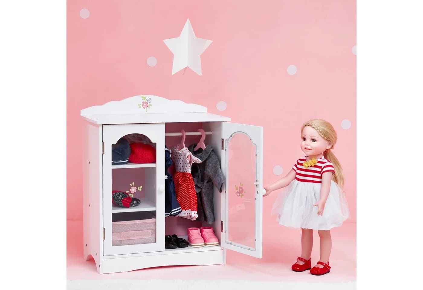 TEAMSON™ KIDS Puppenschrank Flora’s Tiny Flowers Rosa Violett