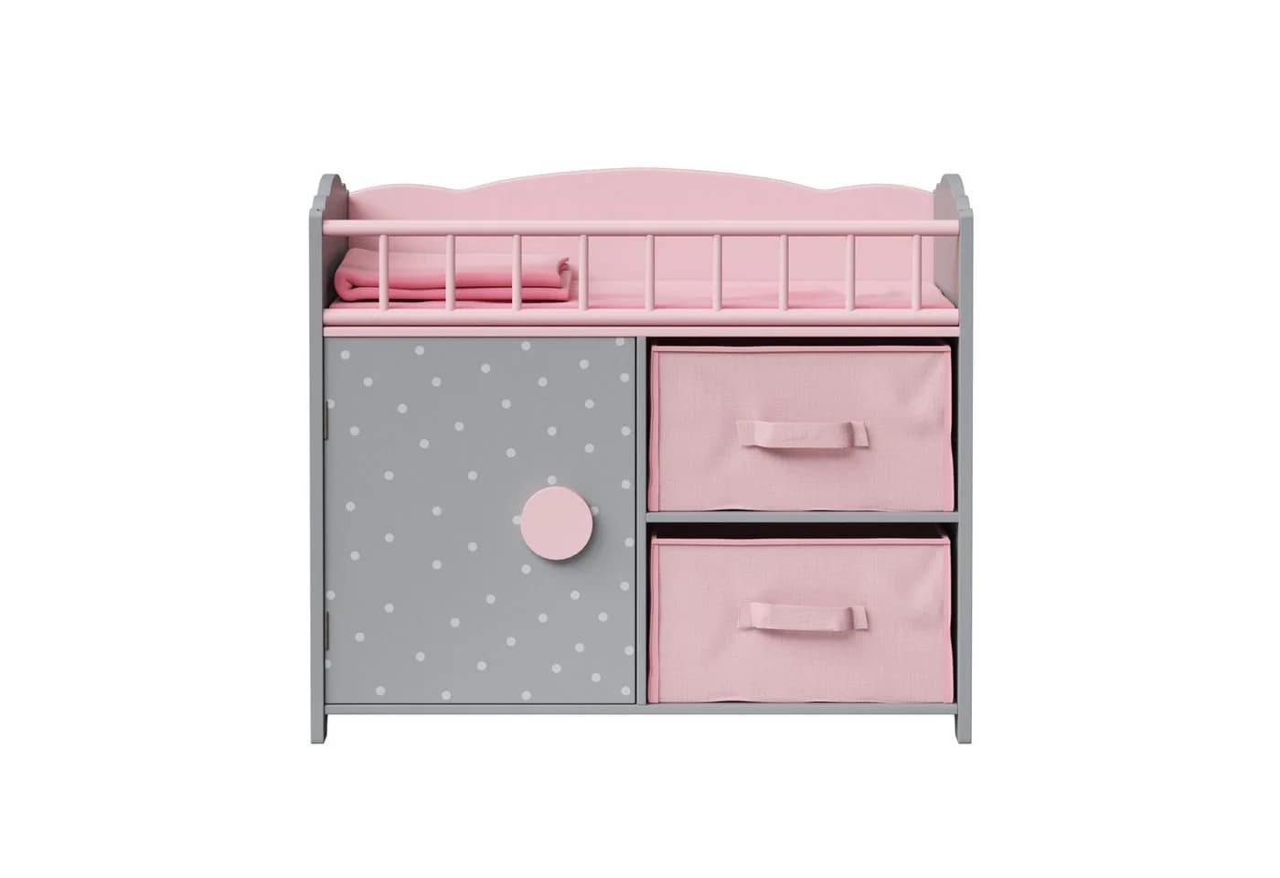 TEAMSON™ KIDS Puppen Pflegecenter Graues Puppenbett mit Bettwäsche, Seitengitter & Aufbewahrung - Bild 2