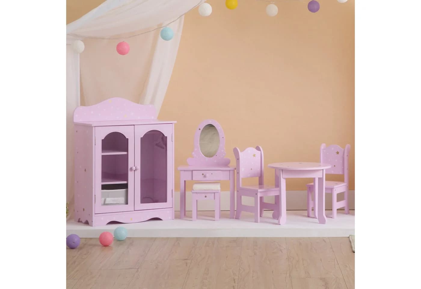 TEAMSON™ KIDS Puppenschrank Lavendel mit Regal & Kleiderstange für 46 cm Puppen - Bild 3