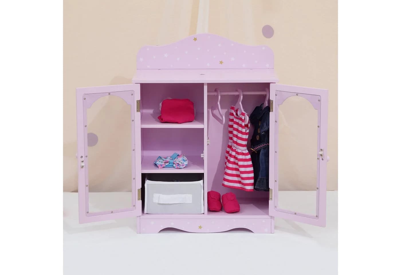 TEAMSON™ KIDS Puppenschrank Lavendel mit Regal & Kleiderstange für 46 cm Puppen - Bild 5