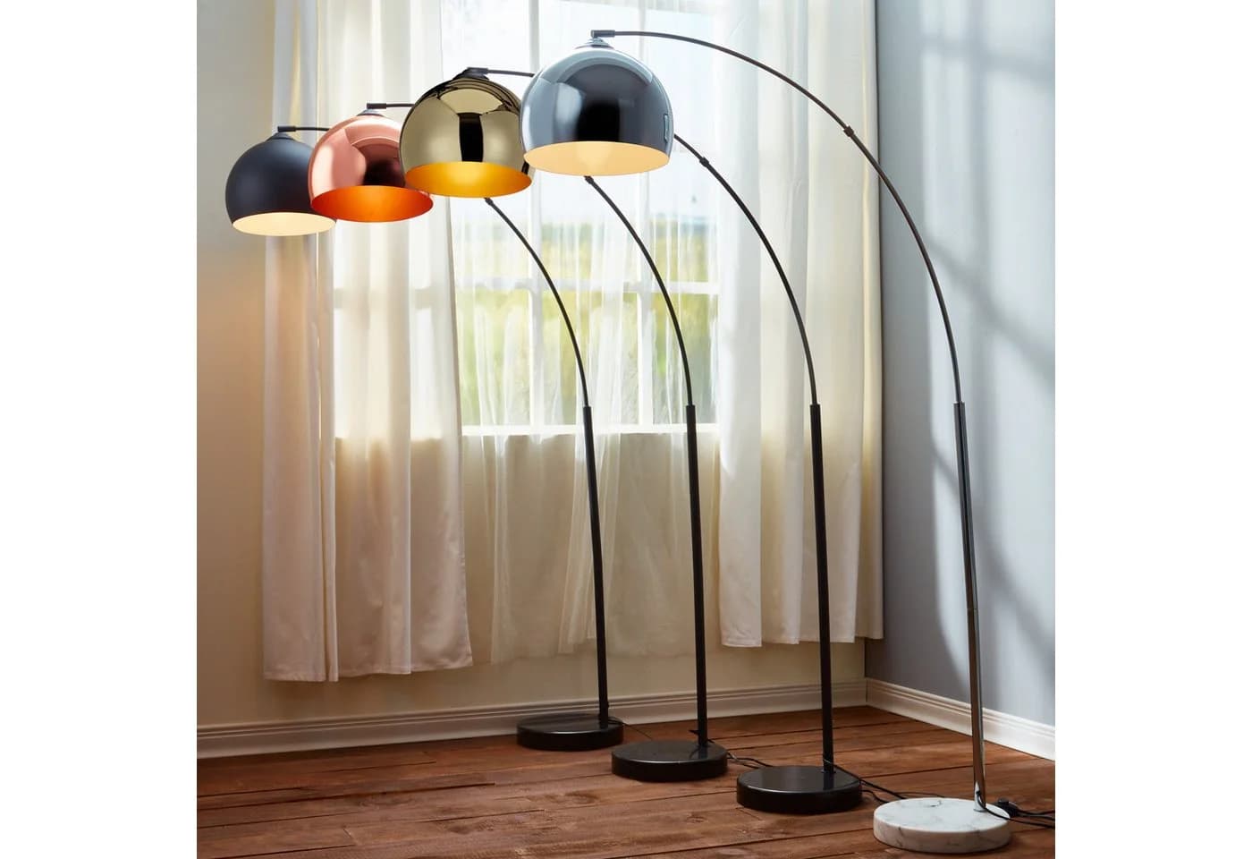 Teamson Home Bogenlampe Silber Chromschirm - Bild 3